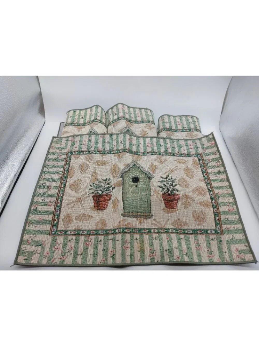 Pfaltzgraff Birdhouse Nature Pattern Tapestry Placemat Set of 4 Vintage